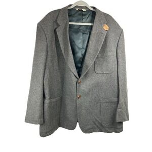 Vintage Hunt Valley Men's Blazer Size 50R Wool Plaid Preppy Heritage Professor